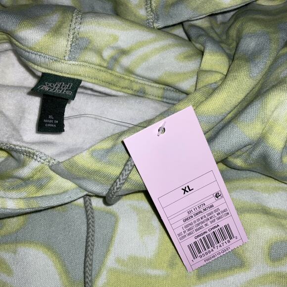 NWT Wild Fable Women’s Size XL Green Swirl Cropped Hoodie Sweatshirt - Picture 5 of 6